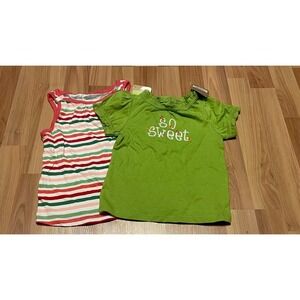 New Crazy 8 Spring Summer Shirts Size 4 Green, Stripes, Tank‎ Short Sleeve Camp